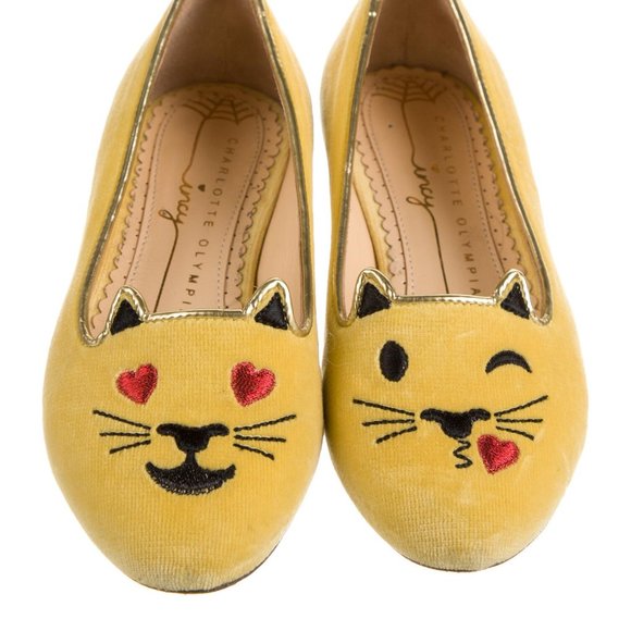 CHARLOTTE OLYMPIA Girls' Velvet Cat Loafers - Picture 5 of 5
